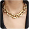 Dainty O Link Necklace Gold Chunky Choker Cuban Statement Thick Link Collar Chain Punk Hip-hop Trendy Choker Necklace for Women...
