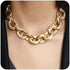 Dainty O Link Necklace Gold Chunky Choker Cuban Statement Thick Link Collar Chain Punk Hip-hop Trendy Choker Necklace for Women...