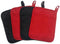 Home Collection Set of 2 Red And 2 Black Neoprene Pot Holders...