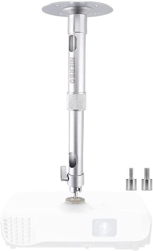 NIERBO Universal Projector Wall Ceiling Mount Hanger 360°Rotatable Head with Extendable Length 11.8 Inch to 19.7 Inch / 11 lbs Load Mounting Brack...