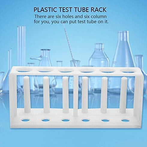 Hilitand Test Tube Rack, 6 Holes 6 Slots Plastic Test Tube Holder Storage Stand for Drying Less Than 25mm Tubes White...