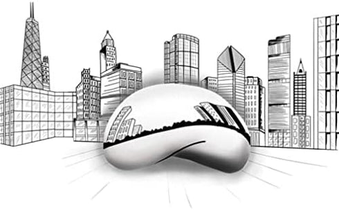 Chicago ''The Bean'' Metal Keychain Keyring Souvenir (Pack of 3), Silver...