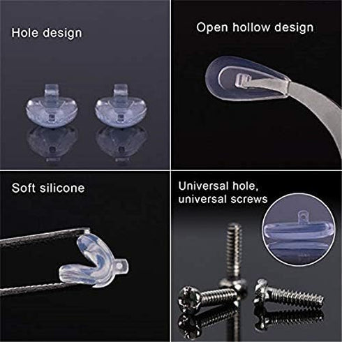 Eyeglass Nose Pads Screw-in Repair Kit Anti-Slip Soft Silicone Air Chamber Bag Glasses Pieces with Screws and Screwdriver Sunglasses...
