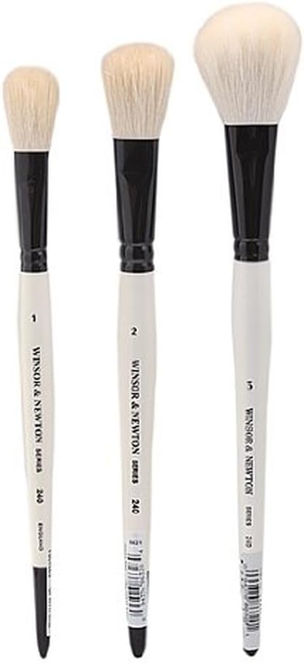 Winsor & Newton 5224001 Series 240 Goat Hair Short Handle Brush-Wash #1, 1...