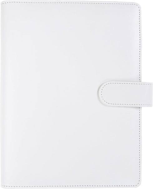 A5 Binder Cover with Magnetic Buckle Closure, 6 Ring A5 PU Leather Binder Personal Notebook for Organizing Planner Refill Pages, Photo Card Binder...