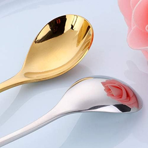 Buyer Star Ice Tea Spoon, 8-Inch Ice Cream Spoon, Stainless Steel Cocktail Stirring Spoons (4 color-4 pieces)...