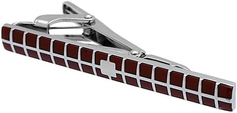 Burgundy Check Tie Clips...