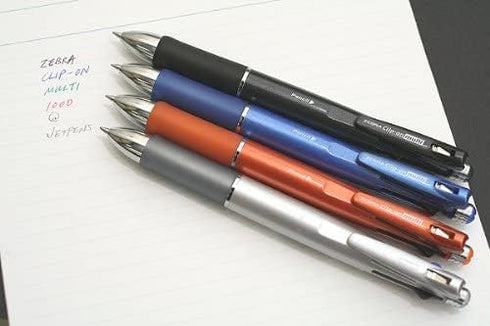 Zebra Clip-On 1000, 4 Color 0.7 mm Ballpoint Multi Pen 0.5 mm Pencil, Silver Body (B4SA2-S)...