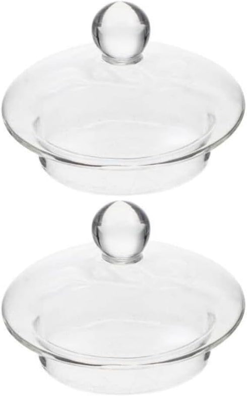 2-Pack Clear Glass Teapot Replacement Lids - Teapot Accessories with Strainer Cover for Home Kitchen Teapots and Teacups - Universal Fit...