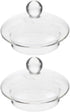 2-Pack Clear Glass Teapot Replacement Lids - Teapot Accessories with Strainer Cover for Home Kitchen Teapots and Teacups - Universal Fit...