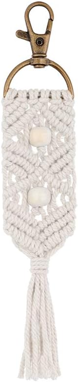 Macrame Keychains Boho Bag Tassels Handcrafted Accessory for Car Key...