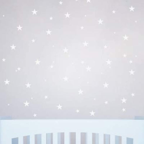 Stars Wall Decals Peel and Stick for Kids, Baby Bedroom Nursery and Living Room, Tribal TeePees Vinyl Wall Stickers Decor (White)...
