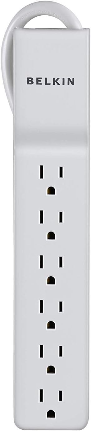 Belkin 6-Outlet Commercial Power Strip Surge Protector with 2.5ft Cord, 555 Joules,White...