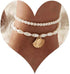 Boho Pearl Anklet Layered Ankle Bracelets Beaded Scallop Pendant Foot Chain Jewelry for Women...