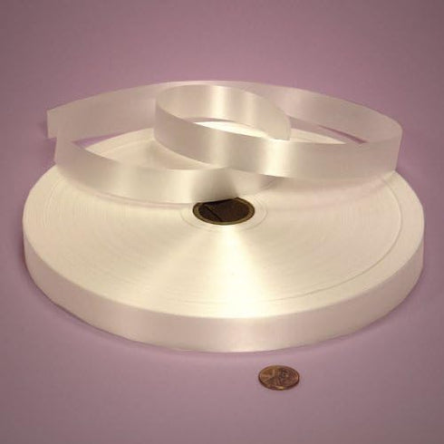White Poly Satin Ribbon, 3/4 X 250Yd...