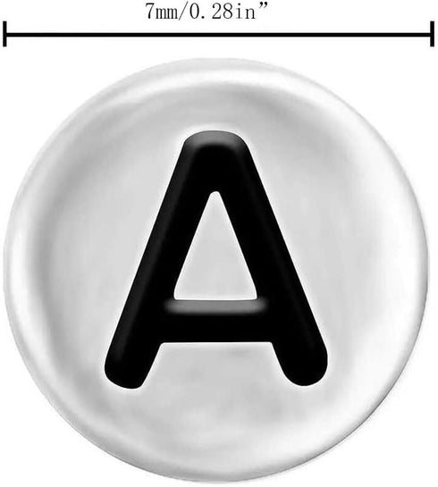 Song Xi 1200pcs Silver Letter Beads for Bracelets, 4x7mm Black Alphabet Beads Friendship Bracelets Jewelry Making Kit for Christmas Gifts...