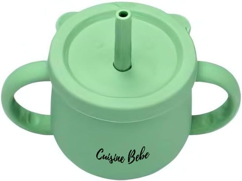 3in1 Silicone Cup with Handles, 3 Lids & Straw | Transition Sippy Cup | Snack Bowl for Babies | Perfect for Meals, Snacks and Walks. Sippy Cup wit...