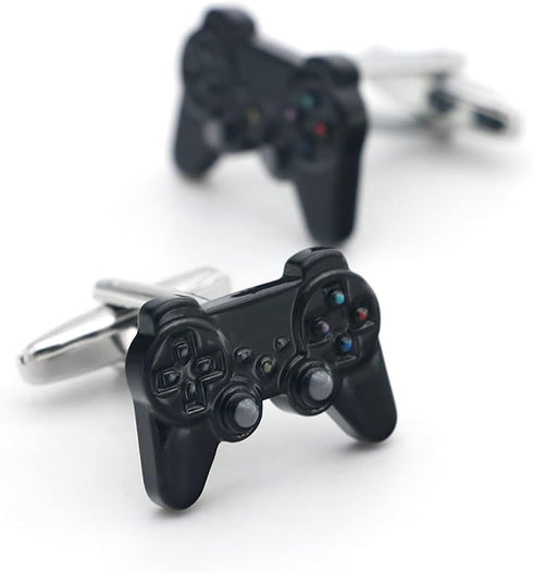 Funny GamePad Cuff Links Black Color Painting Brass Material Joystick Design Cufflinks with Gift Box...