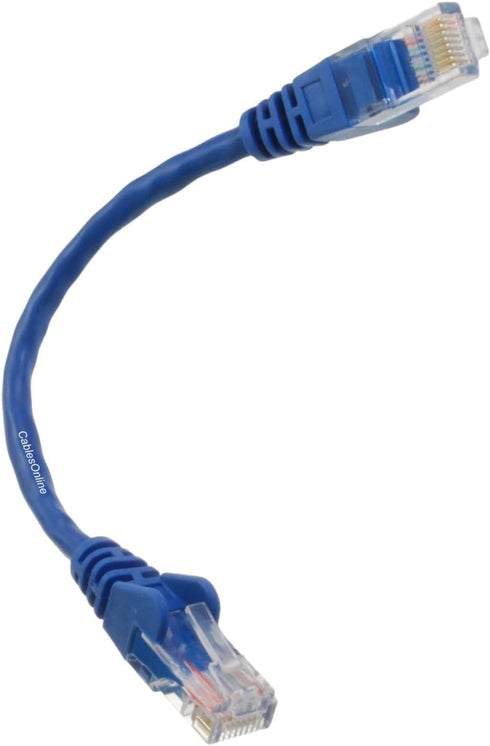 CablesOnline 10-Pack 6inch CAT5e UTP Ethernet RJ45 Full 8-Wire Blue Patch Cable, U-000BL-10...