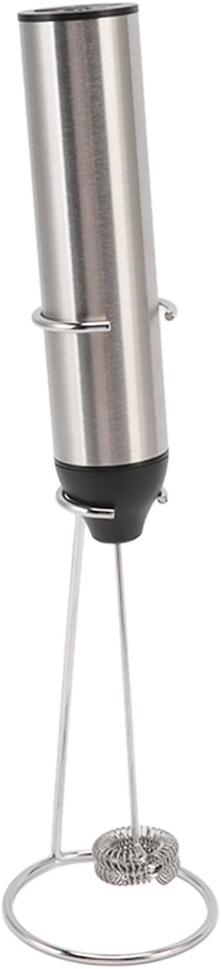 Powerful Handheld Milk Frother,Lightweight Electric Whisk with 2 Mixing Heads,Battery Operated Stianless Steel Drink Mixer with Frother Stand for ...
