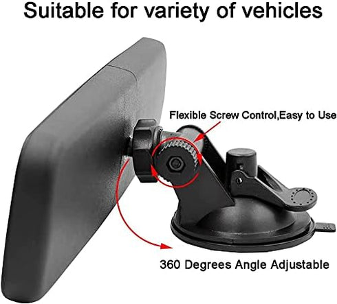 Anti-Glare Rear View Mirror,LECAMEBOR Blue HD Universal Car Interior Rear View Mirror with Adjustable Suction Cup (360° Adjustable Angle)...