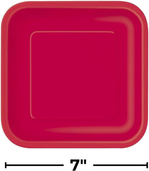 Ruby Red Square Dessert Plates - 7" (Pack Of 16) - Premium Quality Paper - Perfect For Parties & Events...