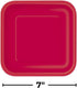 Ruby Red Square Dessert Plates - 7" (Pack Of 16) - Premium Quality Paper - Perfect For Parties & Events...