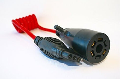 MaxxHaul 70086 7-Way Round to 4-Way Flat Trailer Plug Adaptor with 18 Inch Flexible Cable Which Extends To 36 Inches , Red...