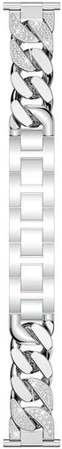 Compatible for Fitbit Versa Watch Band, Bling Diamond Stainless Smartwatch Replacement Chain Band,Single Row Chain Solid Zinc Alloy Band Replaceme...