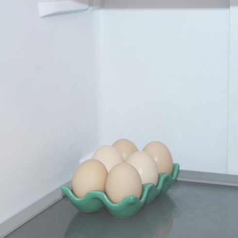 Ceramic Egg Holder Egg Tray Porcelain Fresh Egg Holder for Fridge Countertop Kitchen Storage Half Dozen 6 Cups...