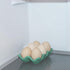Ceramic Egg Holder Egg Tray Porcelain Fresh Egg Holder for Fridge Countertop Kitchen Storage Half Dozen 6 Cups...
