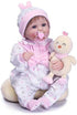 2Pcs Medylove Reborn Baby Dolls Girls Clothes 16-18 inch Newborn Reborn Doll Pink Outfit 17 inch Doll Printed Baby jumpsuit...