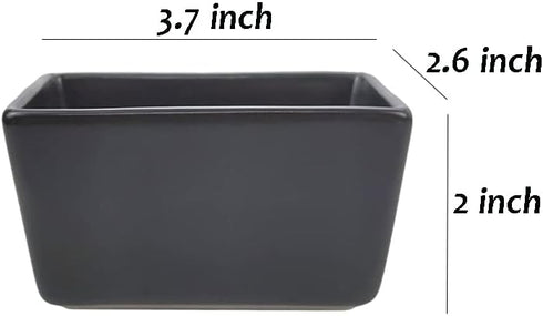 Sizikato Matte Black Porcelain Sugar Packet Holder Tea Bag Bowl, 5 Oz...