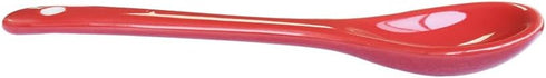 Red 6 pcs Porcelain Egg Spoons Ceramic Spoons 4.7 inch Coffee Dessert Yogurt Tea Milky Tea...