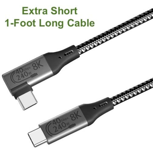 1-Foot USB4 Cable Compatible with Thunderbolt 3, Thunderbolt 4 and USB-C - Supports 8K HD Display, 40gbps Data Transfer, 240W Charging - 90-Degree...