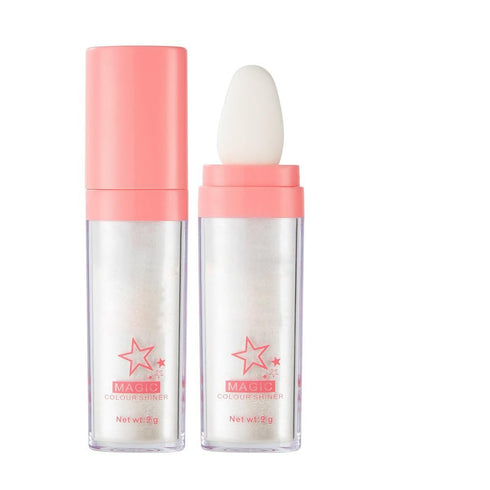 Glitter Powder Highlighter Makeup, Body Brightens the Natural Three-dimensional Face Blusher Patting Powder Highlighter. (01# White moonbeam)...
