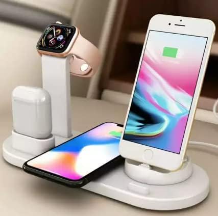 Multi-Port Fast Wireless Charging Station | Universal Contactless Charging Docks | Compatible with Smart Devices, Watch, AirPods Pro, iPhone 14/13...