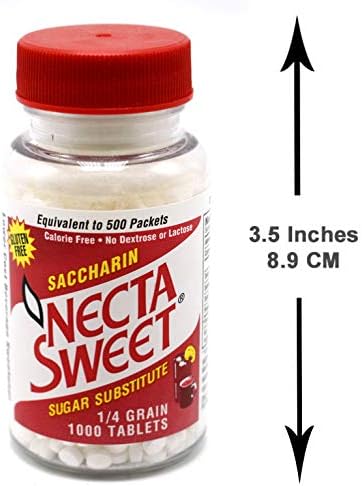 Necta Sweet Saccharin Sugar Substitute 1/4 Grain 1000 Tablets...