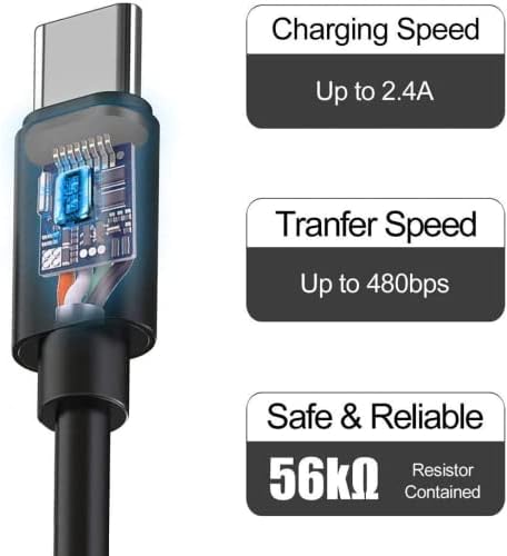 Fast Charger with USB Type C 4FT(1.2m) Cable & OTG Adapter for Samsung Galaxy S9/S9 Plus/S8/S8 Plus/S10/S10e/S10 Plus/Note 8/Note 9/A01/A13/A03s/A...