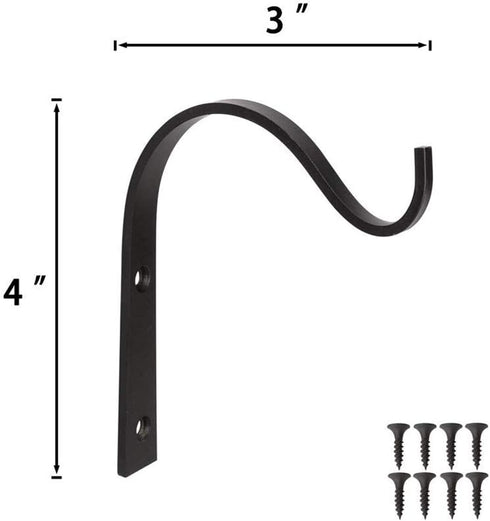 Mkono 6 Pack Iron Wall Hooks for Hanging Plant Lanterns, Plant Hanger Fence Metal Bracket for Bird Feeders, Wind Chimes, Mason Jar Sconces, Light ...