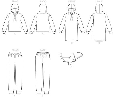 McCall's Patterns McCall's 7816 Coat and Women's Hoodie, Pants, and Dress Sewing Patterns, L Dog's Sizes S-XXL, L-XL, White...