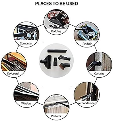 32mm Vacuum Attachments Accessories, Vacuum Cleaning Set Brush Nozzle Crevice Tool with 35mm to 32mm Hose Adapter 5pcs...