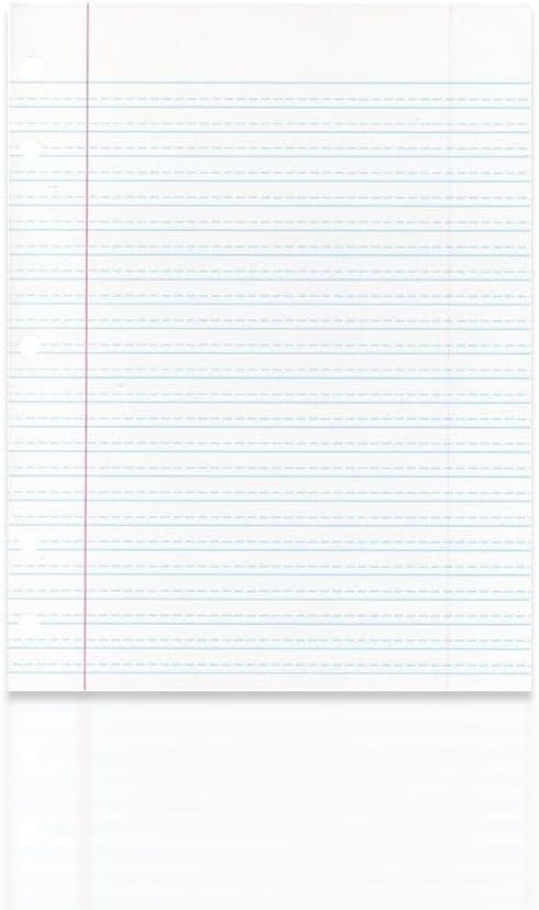 School Smart 85243 Cursive Ruled Notebook Paper with Margin - 8 in x 10 1/2 in - Ream of 500 - White - 085243...
