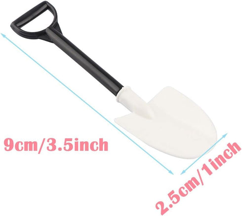 100pcs Disposable Plastic Shovel Shape Spoon Ice Cream Spoon Cute Dessert Stick Party Cutlery Plastic Potted Shovel Shape...