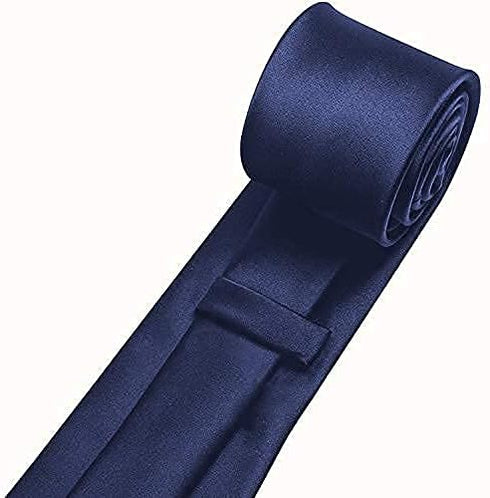 Mens Necktie, Solid Satin Tie Pure Color Skinny Slim Necktie Mens Ties #1 Blue Navy...