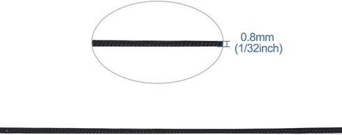 Cheriswelry 100Yard 0.8mm Braided Nylon Cord Black Beading String Thread Roll Lift Shade Cord for Jewelry Making Kumihimo Knotting Wrapping Beadin...