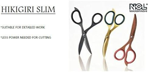 NAKABAYASHI Stationery Hikigiri Slim Scissors for Delicate Cutting (Champagne Gold)...