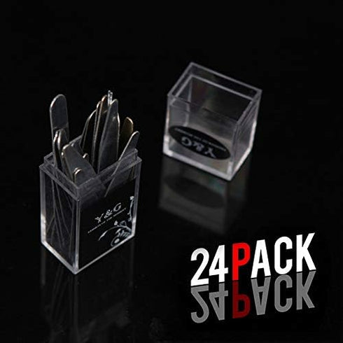 Y&G Men's Fashion Various Quantity/Sizes Set Metal Collar Stays for Mens in a Clear Plastic Box...