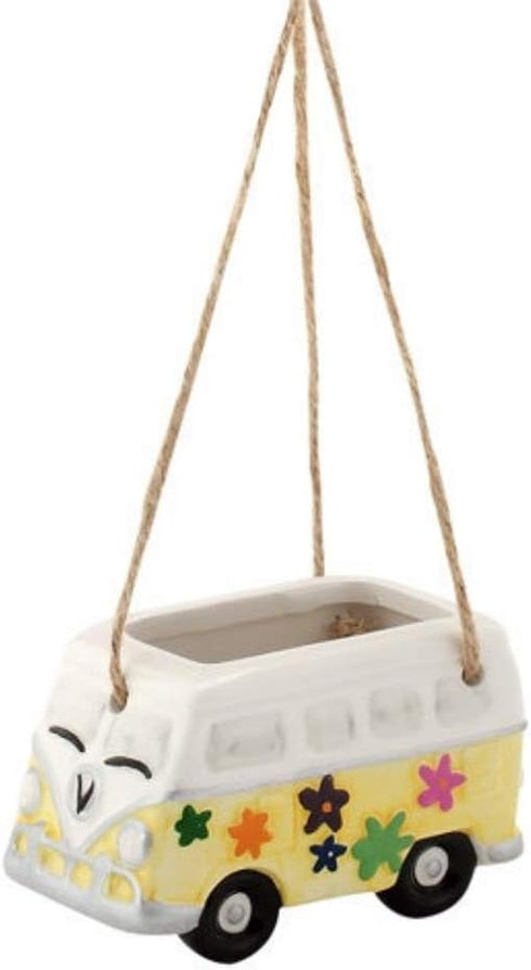 The Bridge Collection Hippy Vehicle Planter Pot (Yellow Bus - Hanging)...