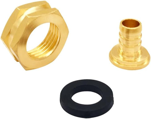 2PCS Solid Brass 1/2" PEX Barb to 3/4" GHT Female Garden Hose End Connector Splicer Mender Repair Fitting...